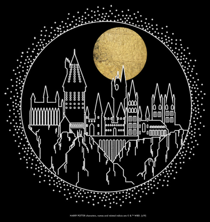 Fifth Sun Men's Harry Potter Hogwarts Line Art Moonrise T-Shirt