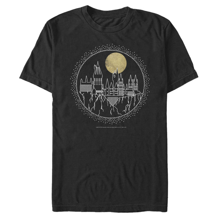 fifth sun Men's Harry Potter Hogwarts Line Art Moonrise T-Shirt