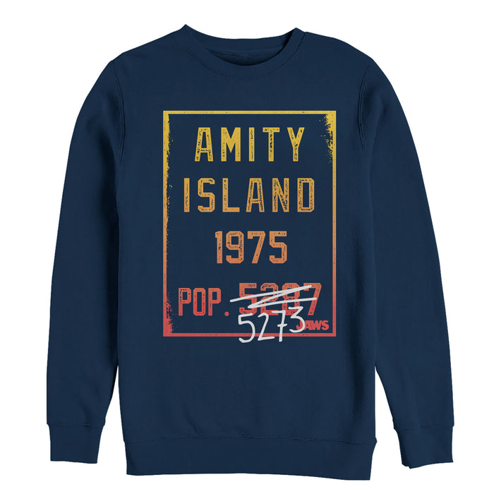 fifth sun Men's Jaws Amity Island Population Sweatshirt