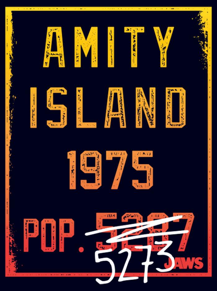 Fifth Sun Men's Jaws Amity Island Population T-Shirt