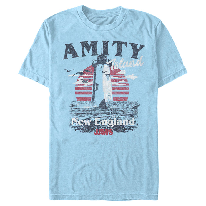 Fifth Sun Men's Jaws Amity Island Tourist Lighthouse T-Shirt