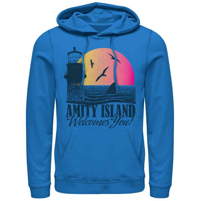 fifth sun Men's Jaws Amity Island Tourist Welcome Pull Over Hoodie