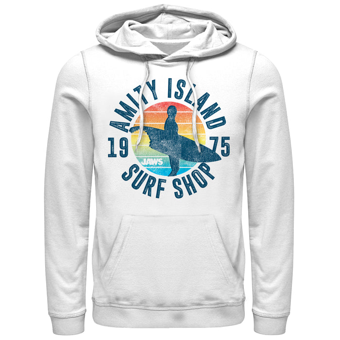 fifth sun Men's Jaws Retro Amity Island Surf Shop Pull Over Hoodie