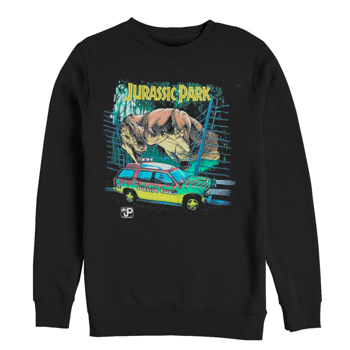 fifth sun Men's Jurassic Park Car Chase Scene Sweatshirt