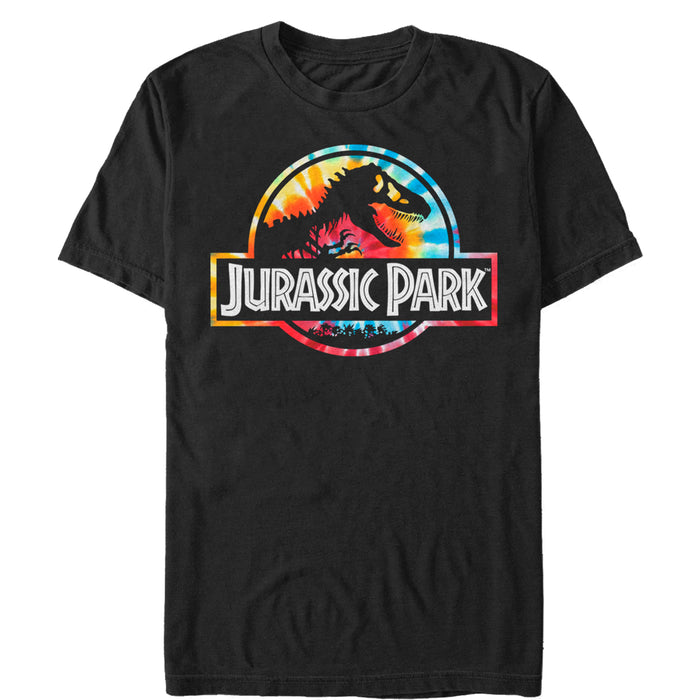 fifth sun Men's Jurassic Park Groovy Tie-Dye Logo T-Shirt
