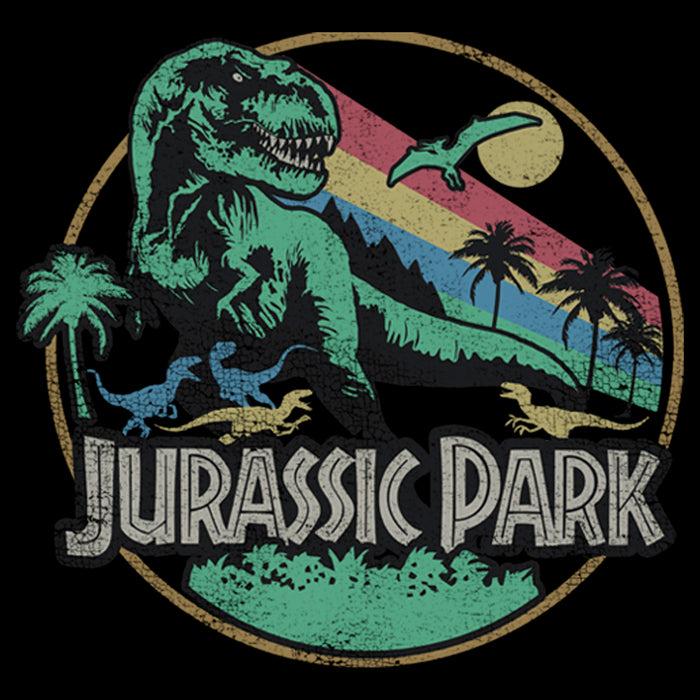 Fifth Sun Men's Jurassic Park Rainbow Emblem T-Shirt