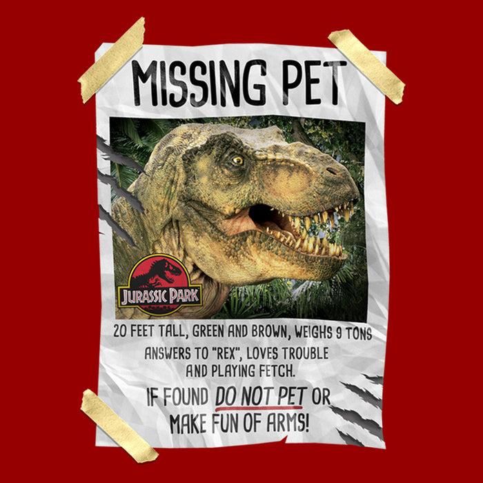 Fifth Sun Men's Jurassic Park T. Rex Missing Pet T-Shirt