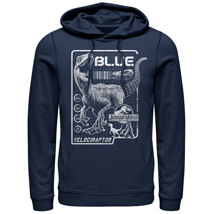 fifth sun Men's Jurassic World: Fallen Kingdom Blue Details Pull Over Hoodie