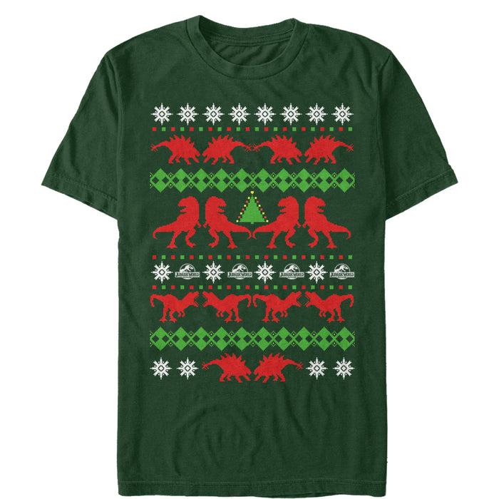 fifth sun Men's Jurassic World Ugly Christmas T.Rex T-Shirt