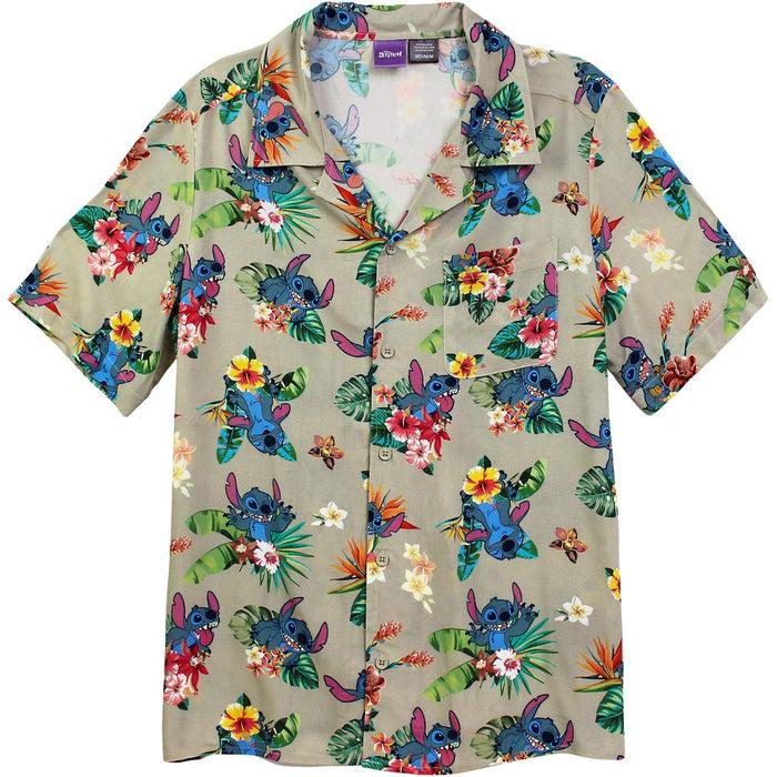 Fifth Sun Men's Lilo & Stitch Tropical Alien Pose Button Down Shirt