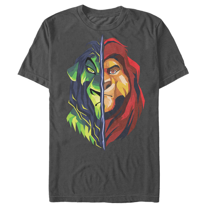 fifth sun Men's Lion King Geometric Brother Split T-Shirt