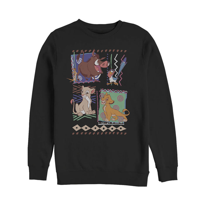 fifth sun Men's Lion King Retro 90's Savannah Friends Sweatshirt