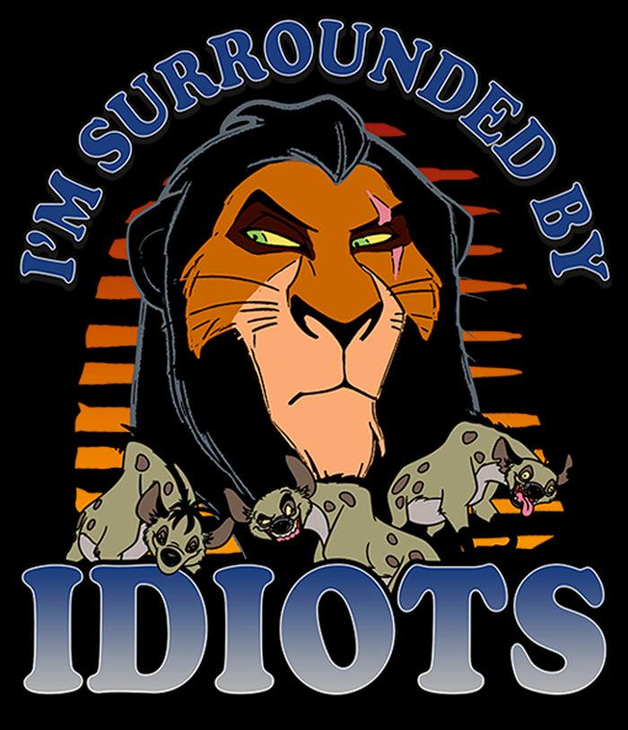 Fifth Sun Men's Lion King Scar Surrounded By Idiots Sunset T-Shirt