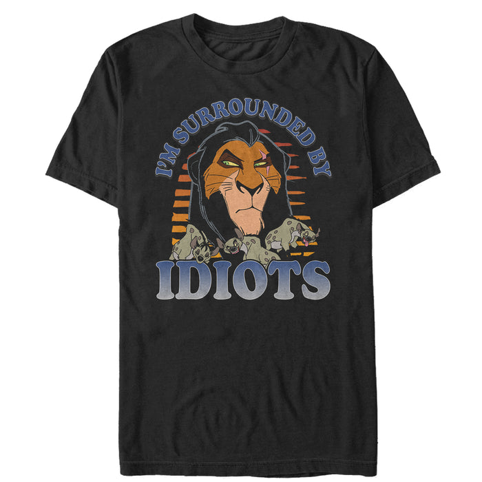 fifth sun Men's Lion King Scar Surrounded By Idiots Sunset T-Shirt