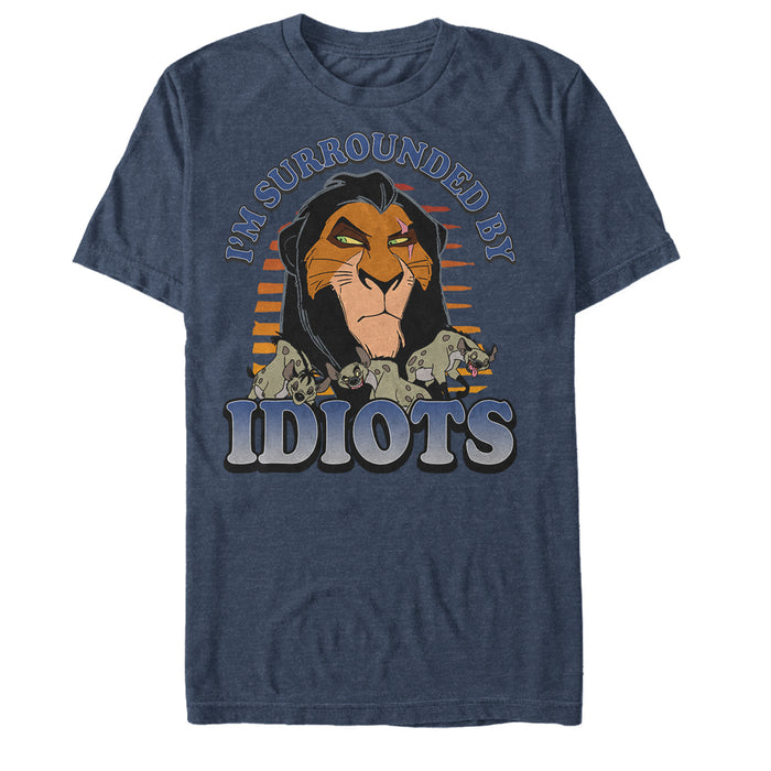 fifth sun Men's Lion King Scar Surrounded By Idiots Sunset T-Shirt