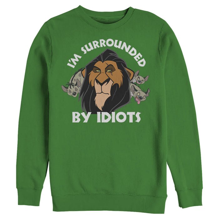 Fifth Sun Men's Lion King Scar Surrounded By Idiots Sweatshirt
