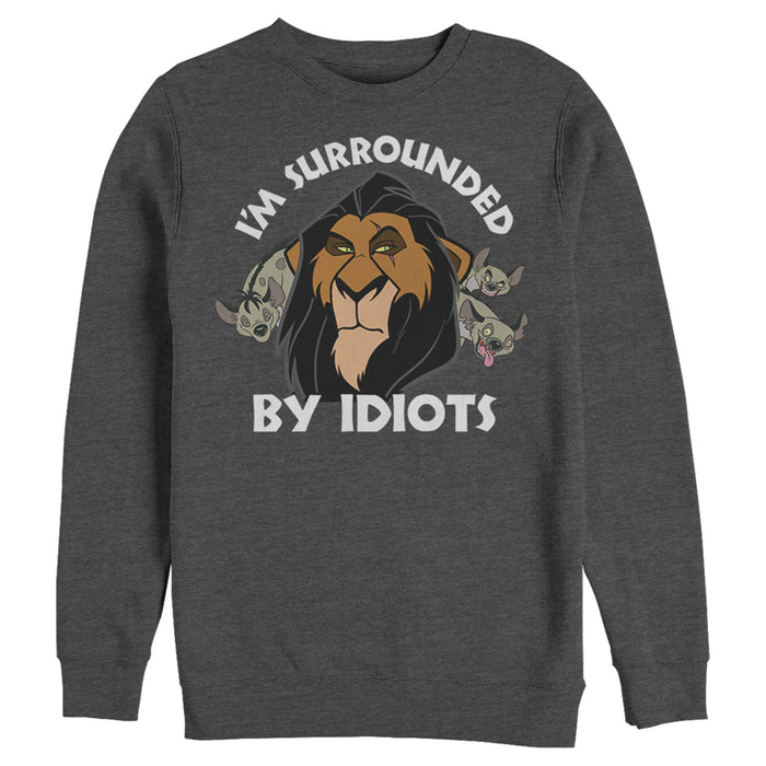 fifth sun Men's Lion King Scar Surrounded by Idiots Sweatshirt