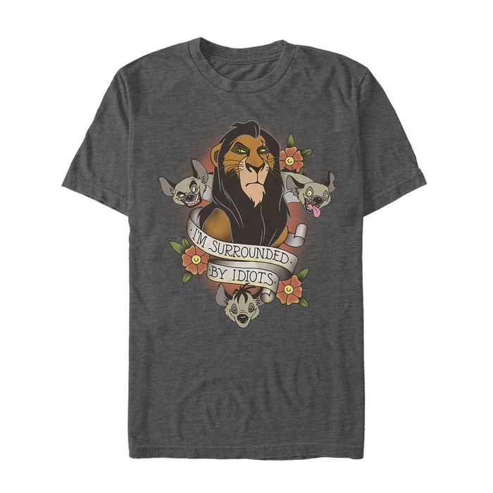 Fifth Sun Men's Lion King Scar Surrounded By Idiots Tattoo T-Shirt