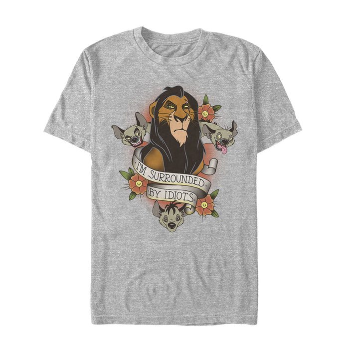 Fifth Sun Men's Lion King Scar Surrounded By Idiots Tattoo T-Shirt