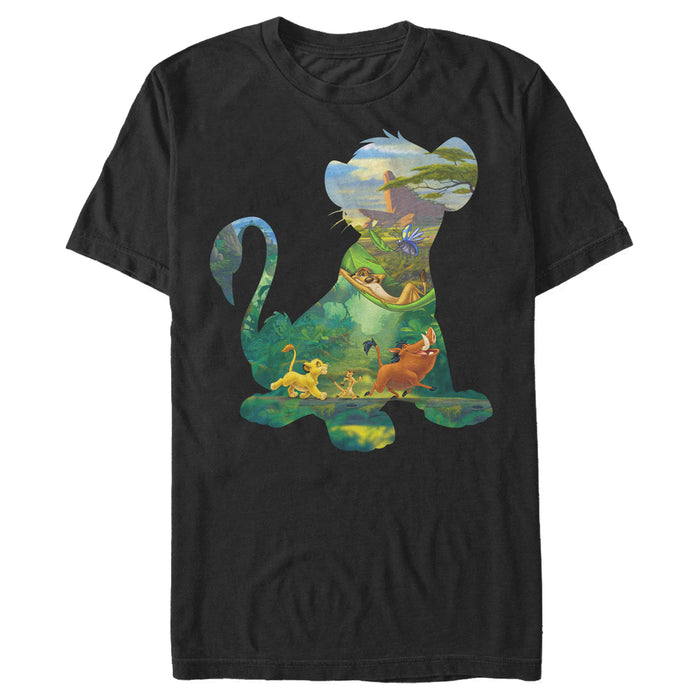 fifth sun Men's Lion King Simba Silhouette Pride Rock T-Shirt