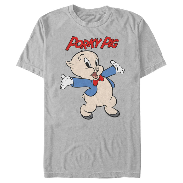 fifth sun Men's Looney Tunes Porky Pig Pose T-Shirt