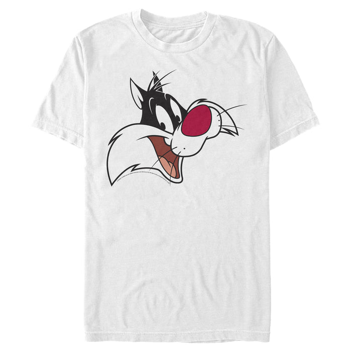 fifth sun Men's Looney Tunes Sylvester Cat Grin T-Shirt