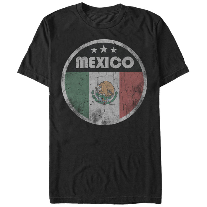 fifth sun Men's Lost Gods Mexico Flag Circle T-Shirt