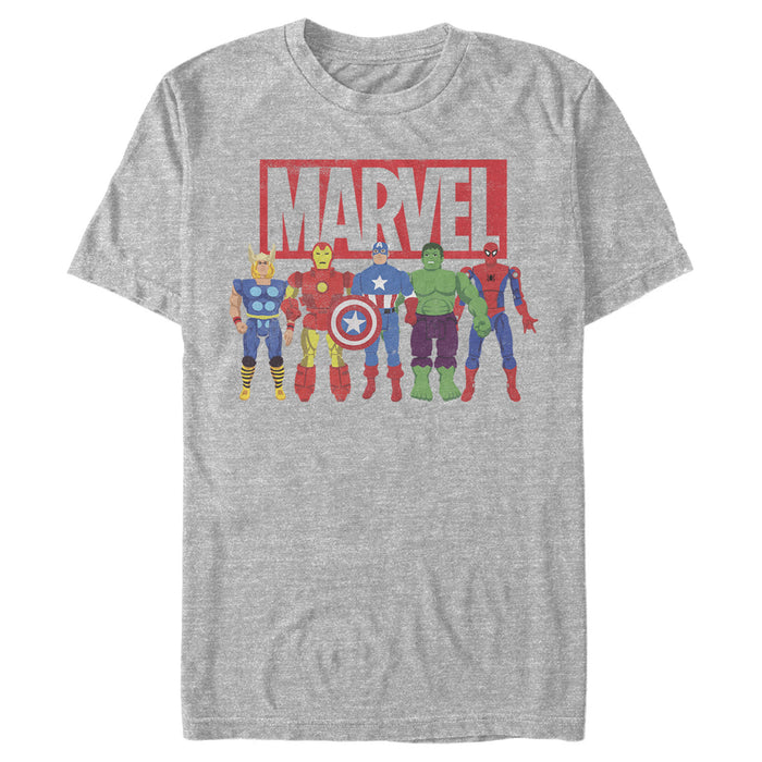 fifth sun Men's Marvel Avenger Action Figures T-Shirt