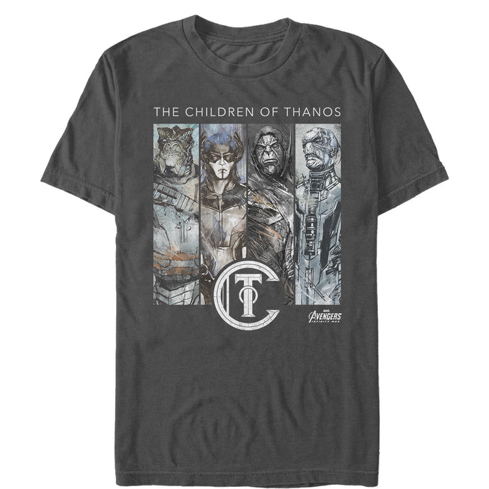 fifth sun Men's Marvel Avengers: Avengers: Infinity War Children of Thanos Panels T-Shirt