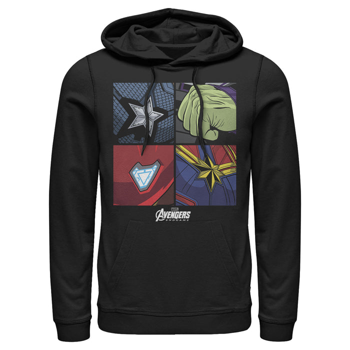 fifth sun Men's Marvel Avengers Emblem 4 Panel Pull Over Hoodie