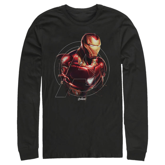 fifth sun Men's Marvel Avengers: Endgame Iron Man Portrait Long Sleeve Shirt