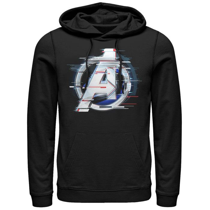 fifth sun Men's Marvel Avengers: Endgame Logo Glitch Pull Over Hoodie