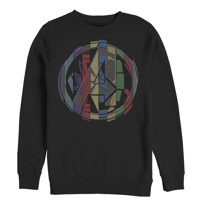 fifth sun Men's Marvel Avengers: Endgame Puzzle Cube Logo Sweatshirt