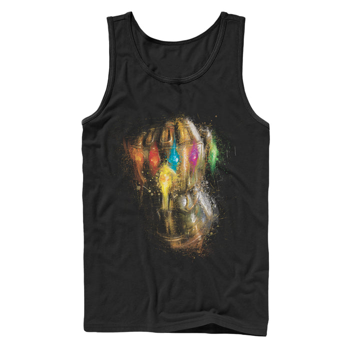 fifth sun Men's Marvel Avengers: Endgame Thanos Spray Paint Glove Tank Top