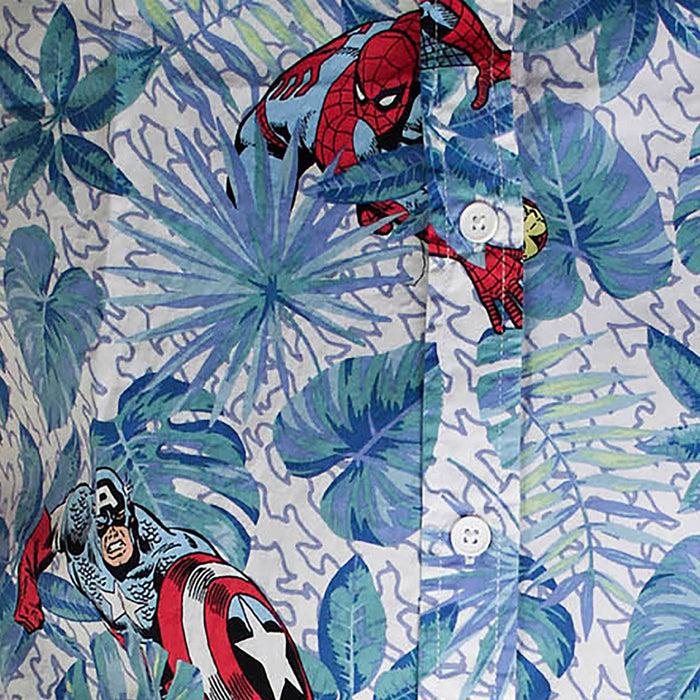 Fifth Sun Men's Marvel Avengers Hawaiian Print Button Down Shirt
