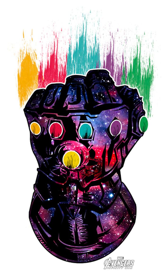 Fifth Sun Men's Marvel Avengers: Infinity War Galaxy Paint Gauntlet T-Shirt