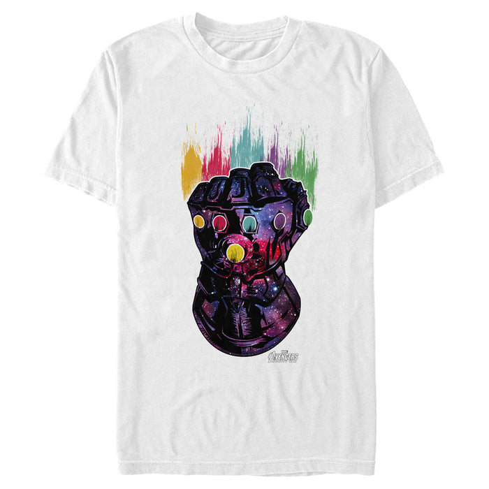 fifth sun Men's Marvel Avengers: Infinity War Galaxy Paint Gauntlet T-Shirt