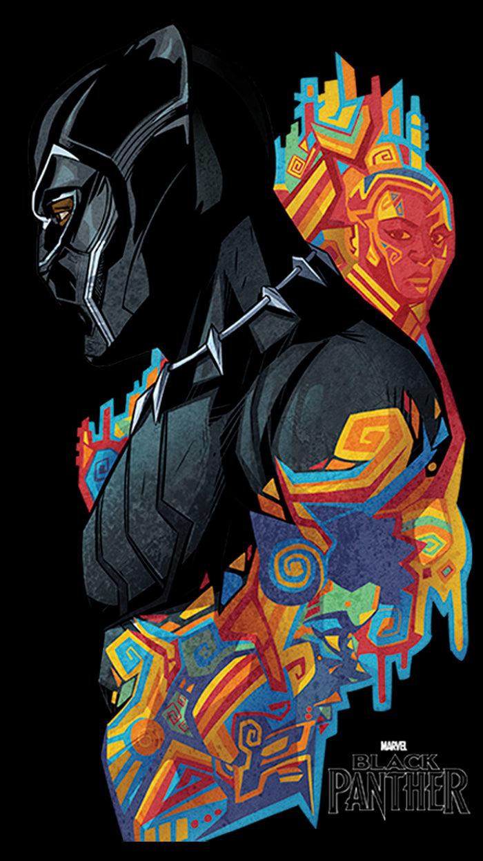 Fifth Sun Men's Marvel Black Panther 2018 Artistic Pattern T-Shirt