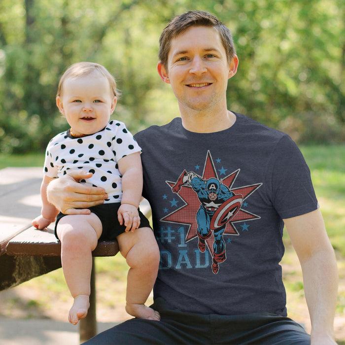Fifth Sun Men's Marvel Captain America 1 Dad T-Shirt