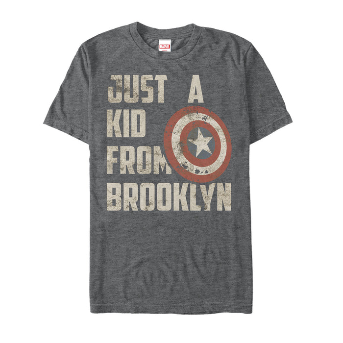 fifth sun Men's Marvel Captain America Kid from Brooklyn T-Shirt