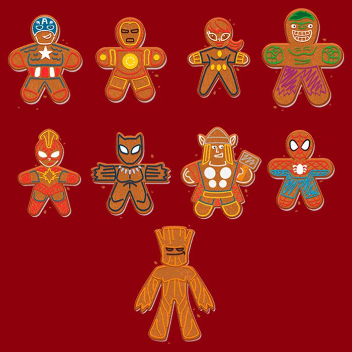 Fifth Sun Men's Marvel Christmas Gingerbread Cookie Avengers T-Shirt