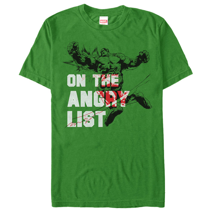fifth sun Men's Marvel Christmas Hulk Angry List T-Shirt