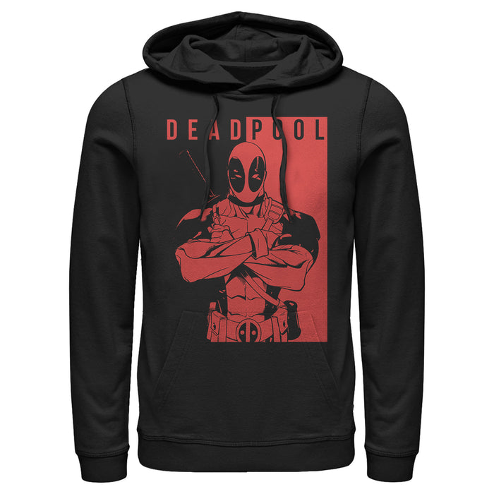 fifth sun Men's Marvel Deadpool Crossed Arms Pull Over Hoodie