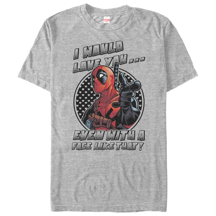 fifth sun Men's Marvel Deadpool Love You With a Face Like That T-Shirt