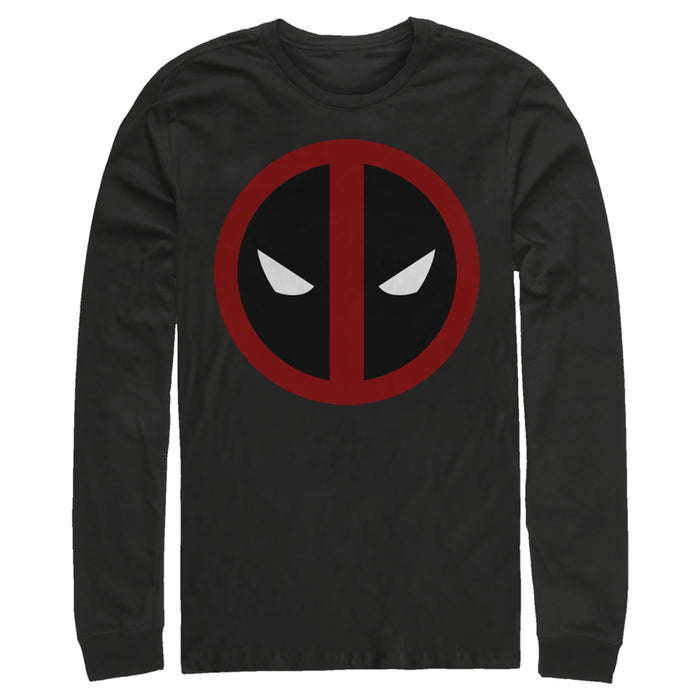 fifth sun Men's Marvel Deadpool Mask Classic Long Sleeve Shirt