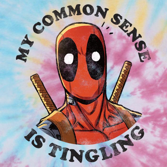 Fifth Sun Men's Marvel Deadpool My Common Sense Is Tingling Distressed T-Shirt