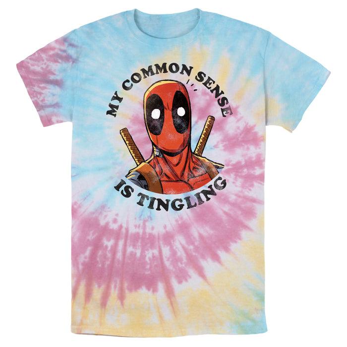 fifth sun Men's Marvel Deadpool My Common Sense Is Tingling Distressed T-Shirt