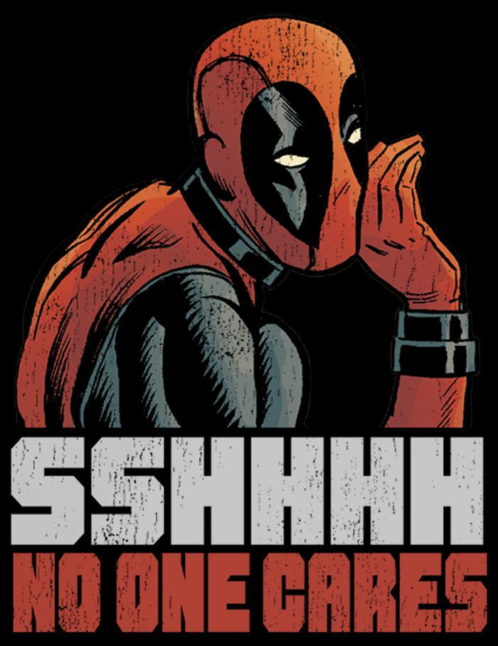Fifth Sun Men's Marvel Deadpool No One Cares Pull Over Hoodie