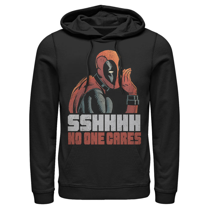 fifth sun Men's Marvel Deadpool No One Cares Pull Over Hoodie