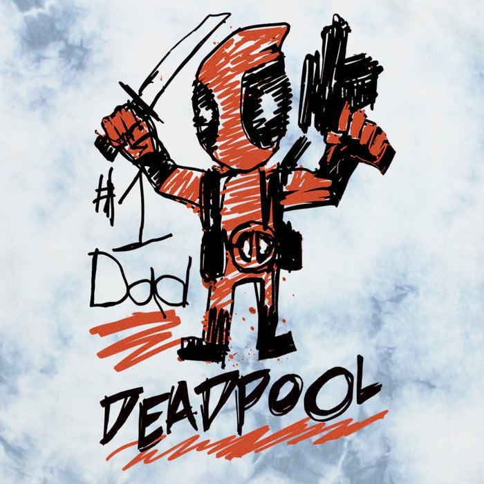 Fifth Sun Men's Marvel Deadpool Number 1 Dad Drawing T-Shirt